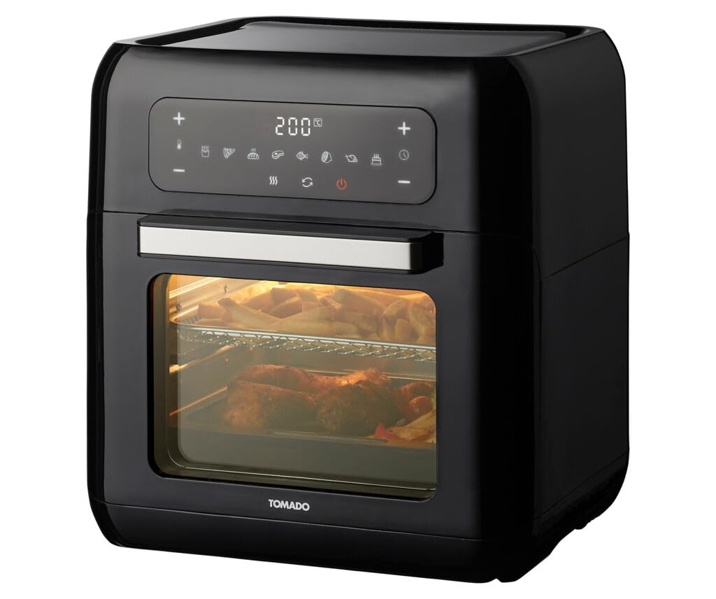 Tomado TAF1201B - Airfryer oven - Hetelucht friteuse - 12 liter - 8 programma's - 40 tot 210°C - 1700 watt - Zwart