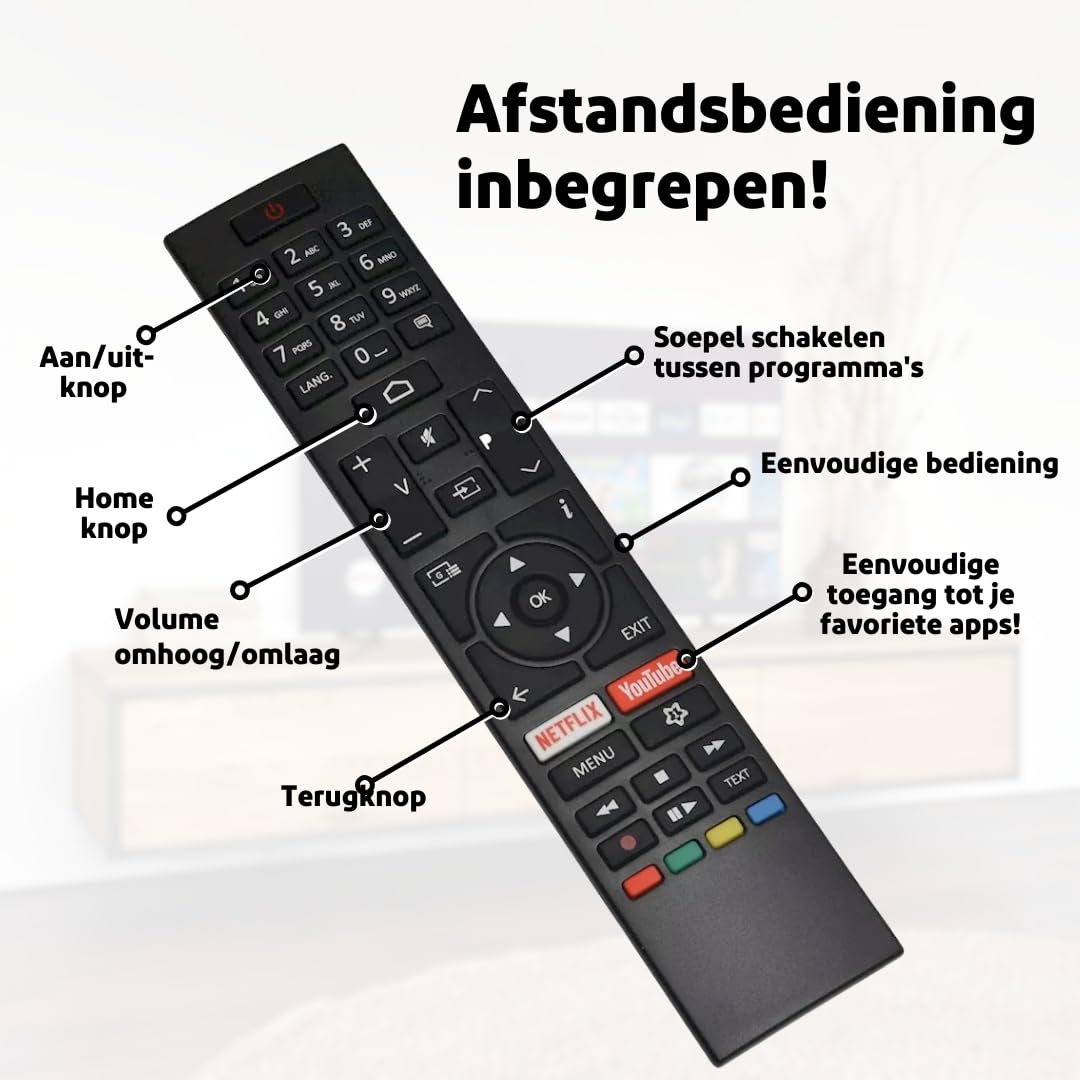 Salora SMART32TV - 32 Inch HD Smart Android TV met Ingebouwde Chromecast, Dolby Atmos, WiFi, Netflix, LED, Smart TV met Internet TV, Android TV, Prime Video, Apple TV, Disney+, Televisie, Zwart