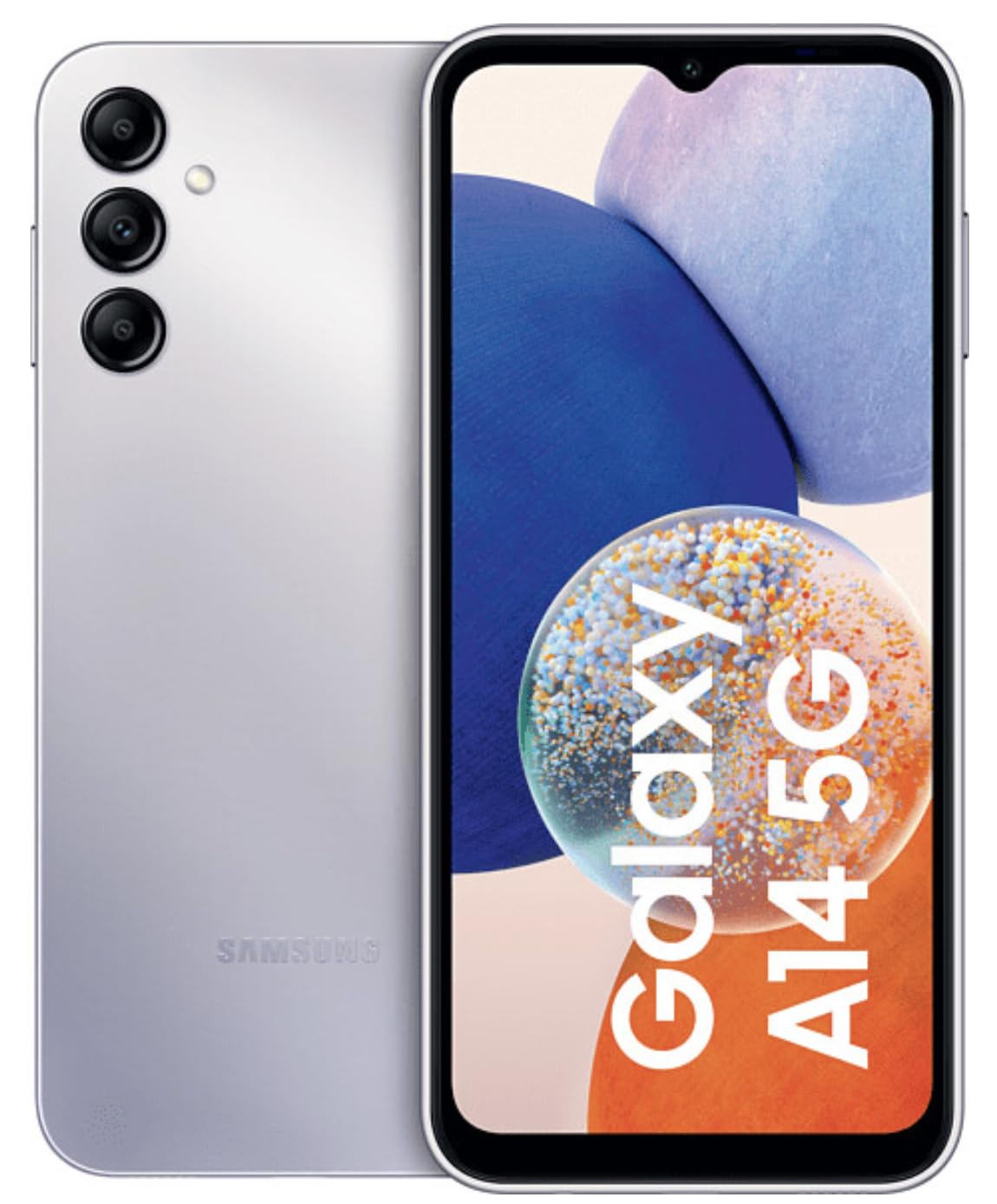 Samsung Galaxy A14 5G, Android Smartphone, 6,6 inch Dynamic AMOLED-display, 5.000 mAh accu, 64 GB/4 GB RAM mobiele telefoon in zilver