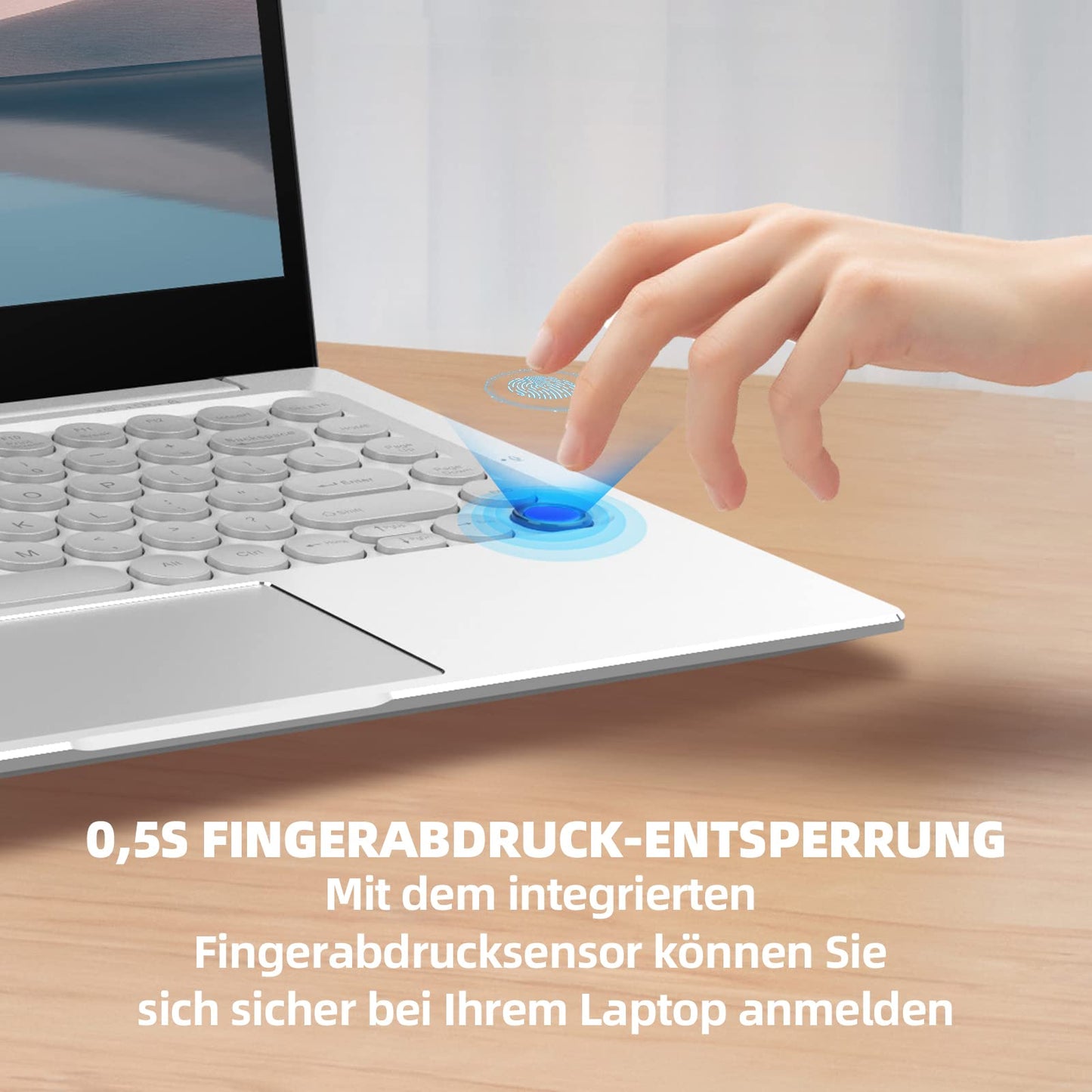 Auusda 14,1 inch Full HD Windows 11 laptop, 8 GB LPDDR4 en 256 GB SSD, uitbreidbaar 2 TB, all-matal notebook, Intel 3867U Quad-Core, 4K, WiFi, BT4.2, backlit toetsenbord vingerprint