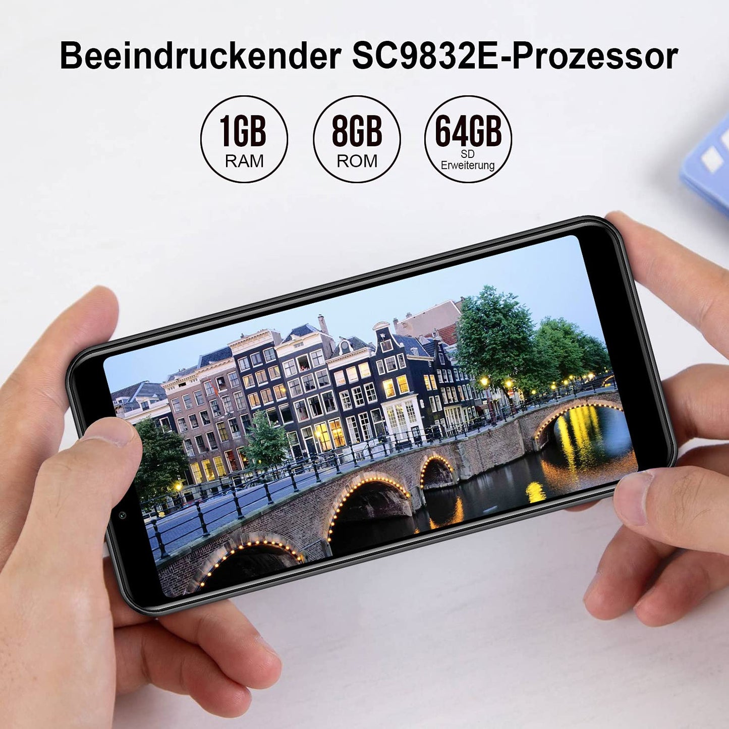 KXD 6A Mobiele Telefoons Android 8.1-3G Dual SIM Goedkope Smartphones Ontgrendeld 3in1 Sleuf 5,5 inch Scherm 1GB RAM 8GB ROM 5MP+0.3MP+2MP Drievoudige Camera's Gezicht Ontgrendelen, Zwart