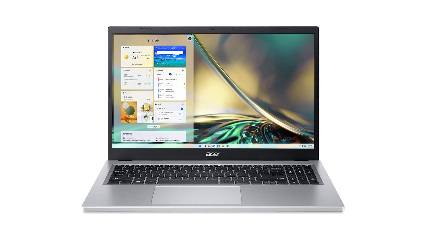 Acer Aspire 3 (A315-24P-R9JA) laptop, 15,6 inch FHD-display, AMD Ryzen 5 7520U, 16 GB RAM, 512 GB SSD, AMD Radeon grafische kaart, Windows 11, QWERTZ-toetsenbord, zilver