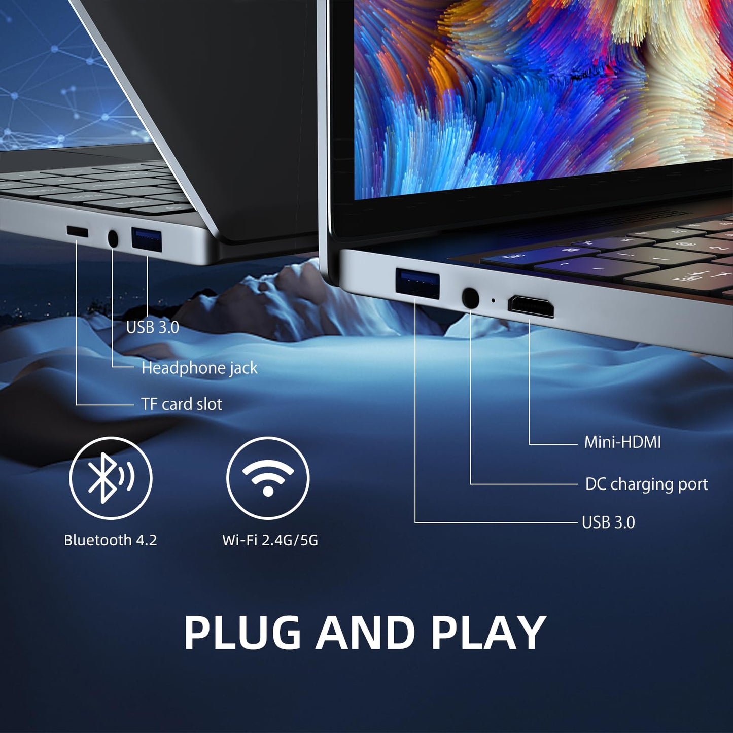 Morostron Laptop 15,6 inch Windows 11 Notebook 16 GB RAM 512GB SSD, Celeron N5095 Computer, FHD IPS Display 1920X1080, AC WiFi, USB 3.0, vingerafdrukherkenning, metalen behuizing, grijs