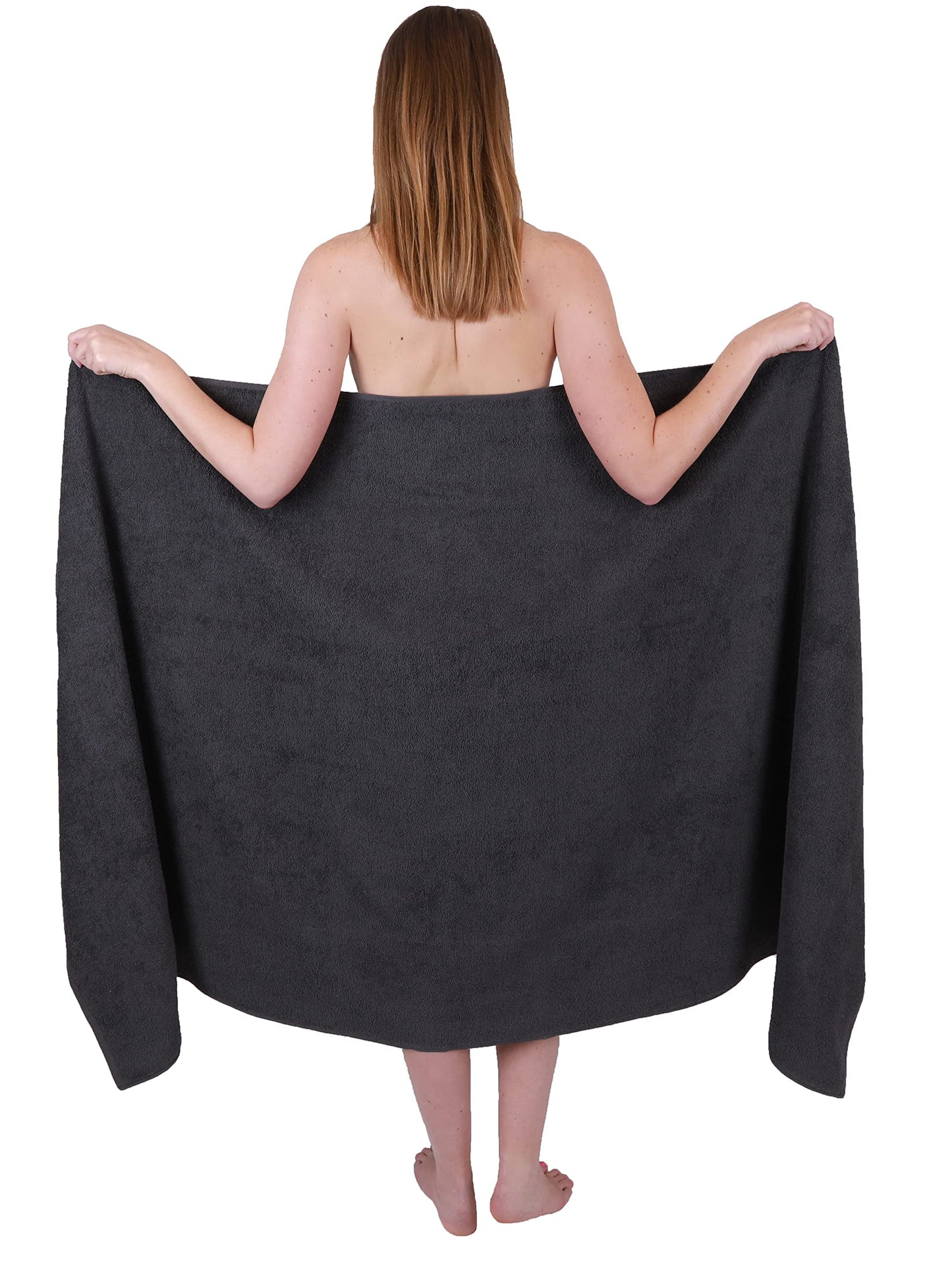 Betz Badhanddoek groot XXL Berlin afmetingen 100 x 200 cm badhanddoeken saunahanddoek 100% katoen grafiet