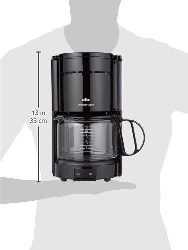 Braun KF 47/1 Koffiezetapparaat voor Klassieke Filterkoffie, Aromatische Koffie Dankzij Optibrew-Systeem, Druppelstop, Automatische Uitschakeling, Zwart, 220-230V || 50-60Hz