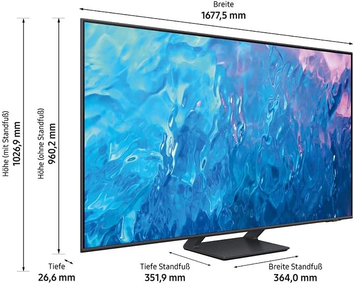 Samsung QLED 4K Q70C 65 inch televisie (GQ65Q70CATXZG, Duits model), Quantum processor 4K, Motion Xcelerator Turbo+, Quantum HDR, Smart TV [2023]