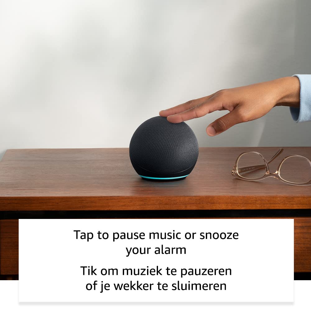 Echo Dot (5e generatie, 2022-release) Internationale versie | Slimme luidspreker met Alexa | Antraciet | Nederlandse taal niet beschikbaar