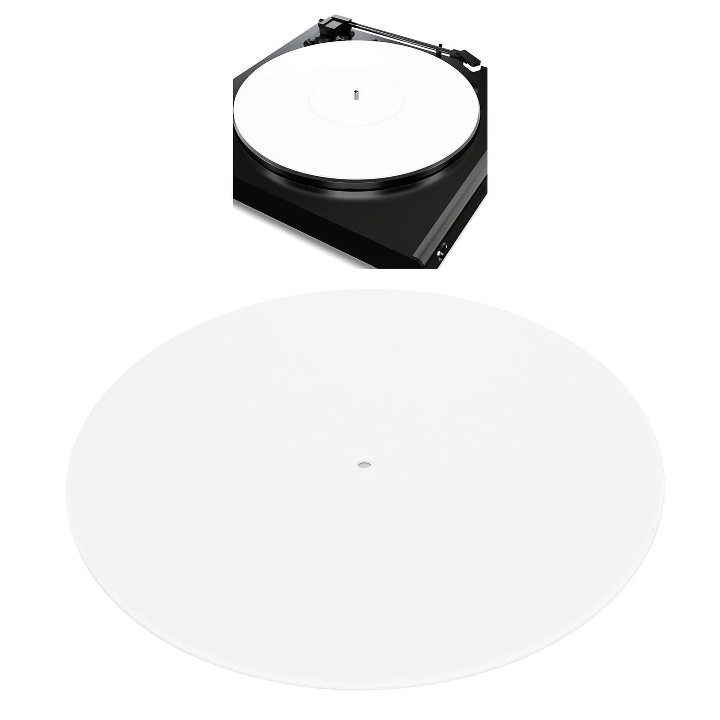 Acryl Draaitafelmat, Vervangende Acryl Platenschotel Slipmat voor 12 Inch Platenspeler, Antistatische Slipmat, Universele Draaitafel Slipmat (Helder wit)