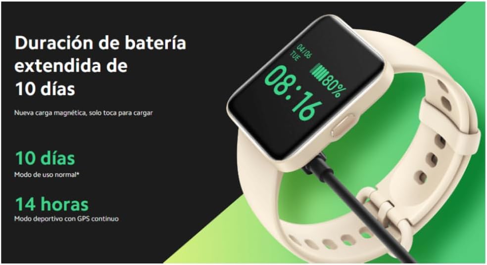 Xiaomi BHR5441AP Redmi Watch Lite 2 Smartwatch (1,55 inch TFTLCD-touchscreen, meting/bewaking hartslag, slaapcyclus; luchtdruk, hoogtemeter; 17 sportmodi; 5 ATM; 10 dagen batterijduur) zwart (zwart)