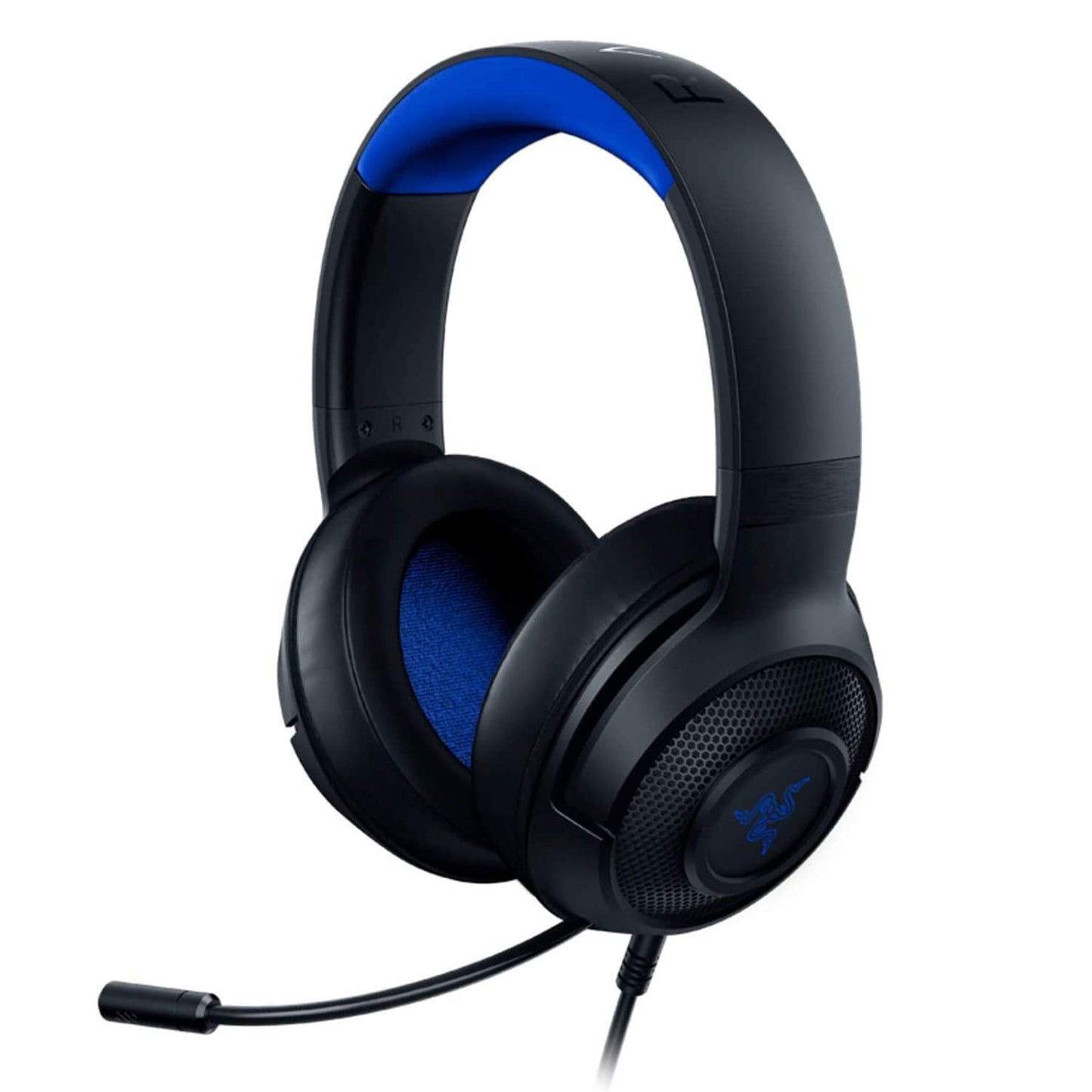 Razer Kraken X voor consoles - Bedrade console gaming headset (Flexibele cardiod microfoon, 40 mm driver, 3,5 mm connector, Ovale oorkussens, Verstelbare hoofdband) Zwart-Blauw