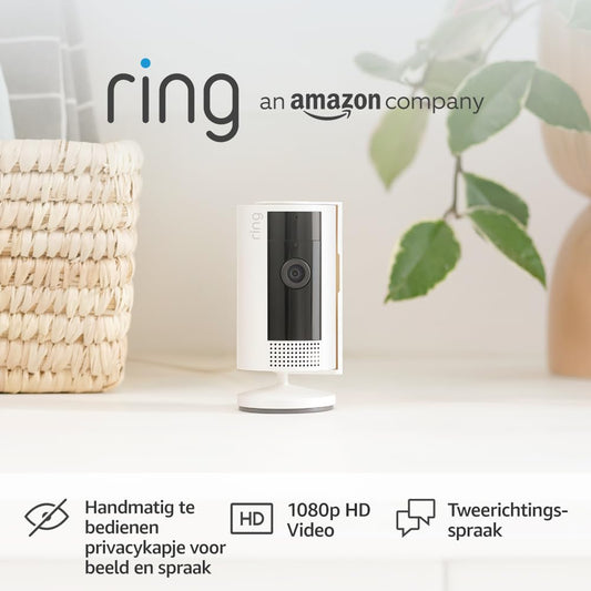 Maak kennis met de Ring Indoor Camera (2de generatie) van Amazon | huisdiercamera met stekker | 1080p HD, tweerichtingsspraak, privacykap, zelf te installeren | gratis 30 dagen Ring Protect op proef