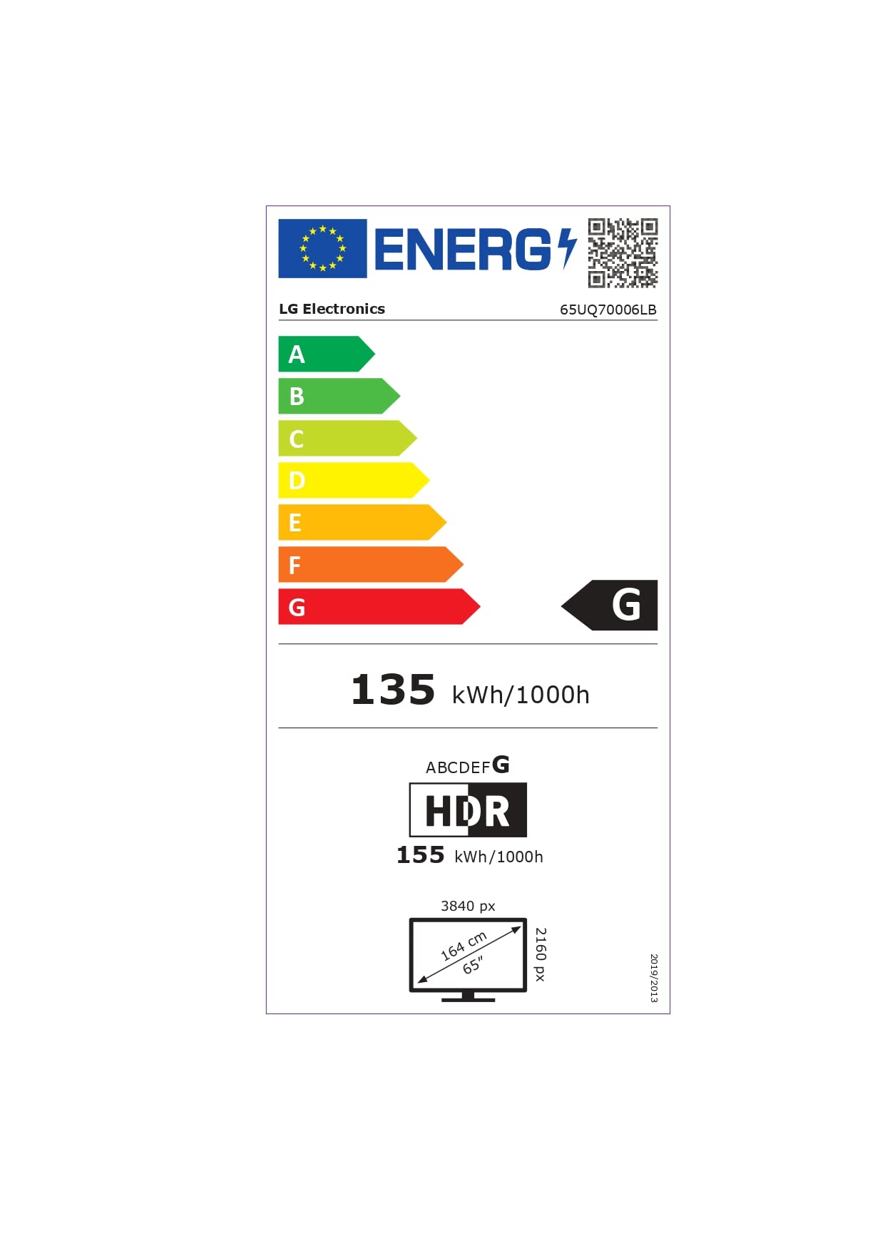 Smart TV LG 65UQ70006LB 65 zwart