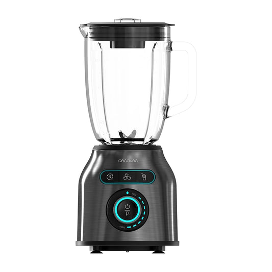 Cecotec Blender Power Black Titanium 2200MAX Smooth. 2200W Maximaal Vermogen, 6 Roestvrijstalen Messen, Ijs Verpletteren, Turbo en Smoothie Functie, AutoClean Functie