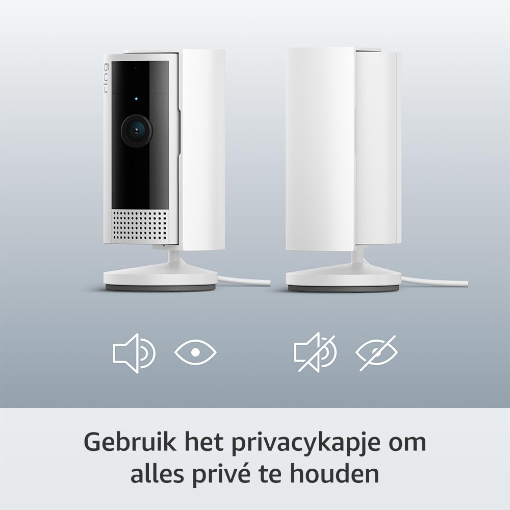 Maak kennis met de Ring Indoor Camera (2de generatie) van Amazon | huisdiercamera met stekker | 1080p HD, tweerichtingsspraak, privacykap, zelf te installeren | gratis 30 dagen Ring Protect op proef