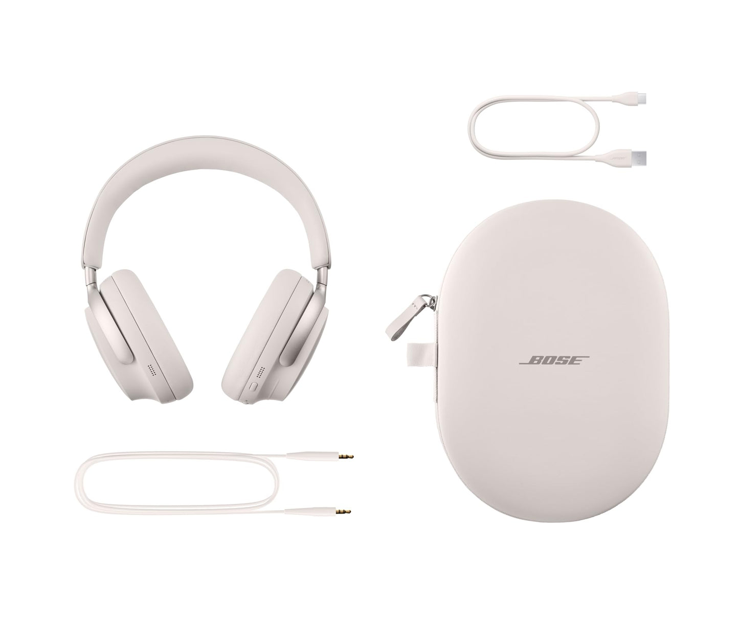 Bose QuietComfort Ultra Draadloze Noise cancelling-hoofdtelefoon met Spatial Audio, over-ear hoofdtelefoon met microfoon, afspeeltijd tot 24 uur, Wit