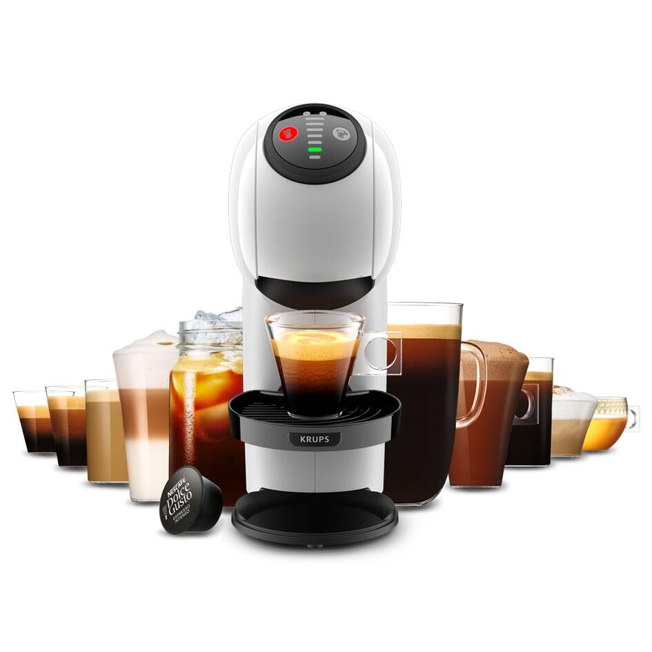 Krups NESCAFÉ Dolce Gusto KP2431 Genio S Automatische koffiemachine voor capsules wit, 15 bar, snelle en gemakkelijke bereiding, warme & koude dranken, waterreservoir van 0,8 liter, eco-modus