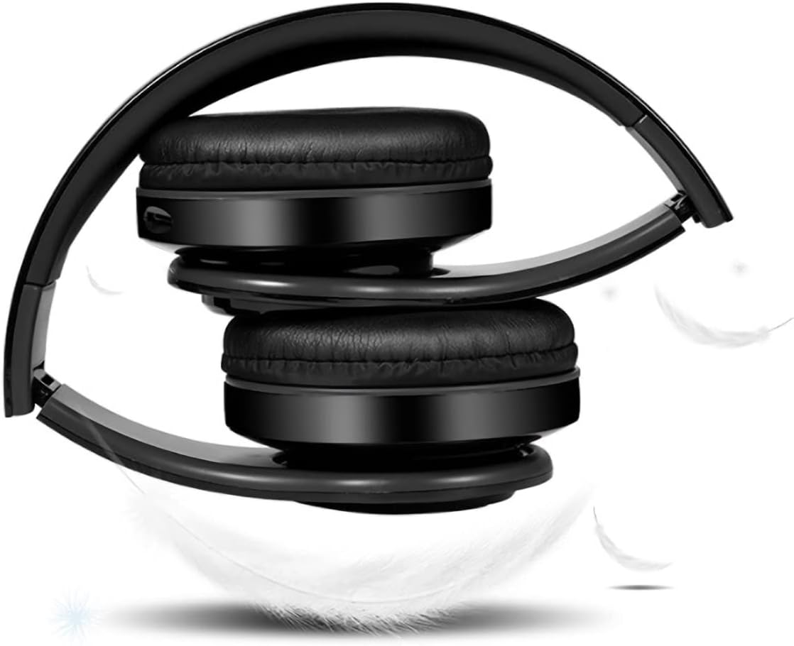 MUARRON Hoofdtelefoon, bluetooth 5.0 draadloze over-ear hoofdtelefoon met microfoon, hifi-stereo, opvouwbare draadloze headset, onderweg muziek beluisteren en telefoneren, zwart