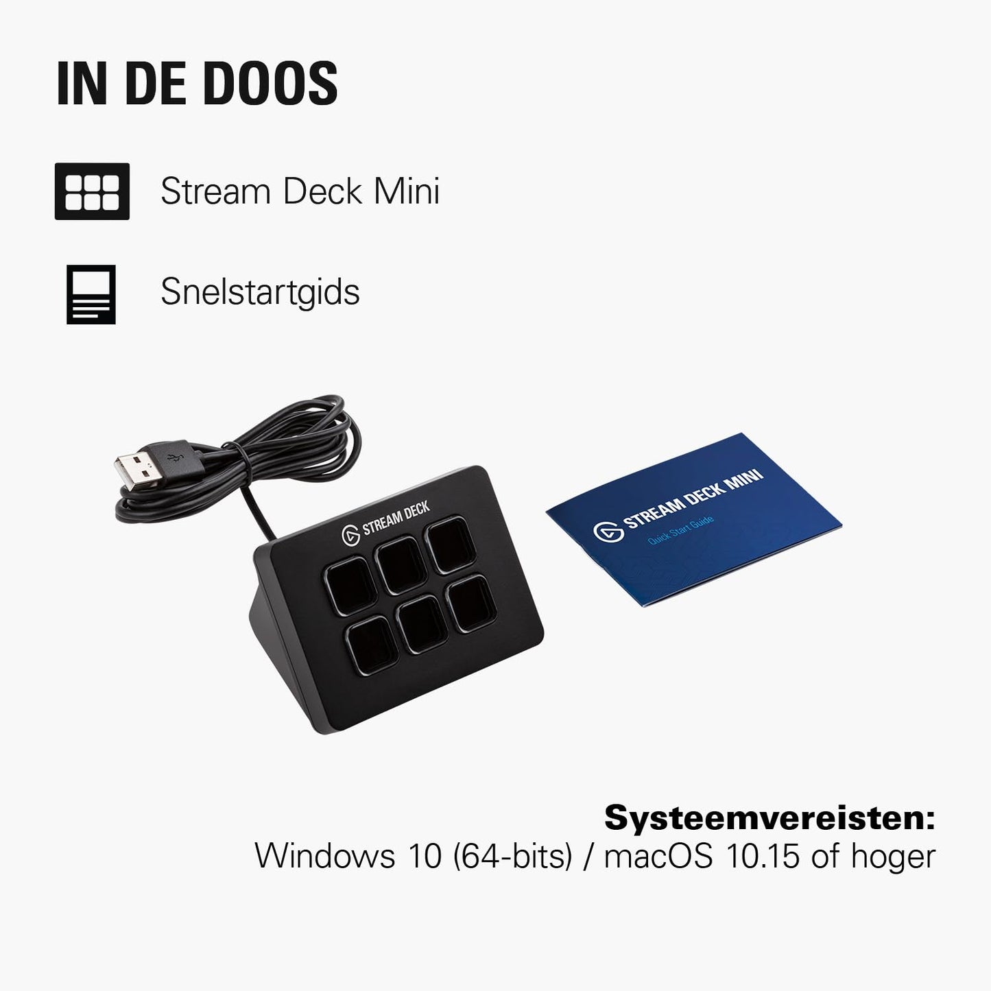 Elgato Stream Deck Mini – Bedien Zoom, Teams, PowerPoint, MS Office en meer, Boost productiviteit met naadloze integratie voor dagelijkse apps, Stel eenvoudig sneltoetsen in, Compatibel met Mac en pc