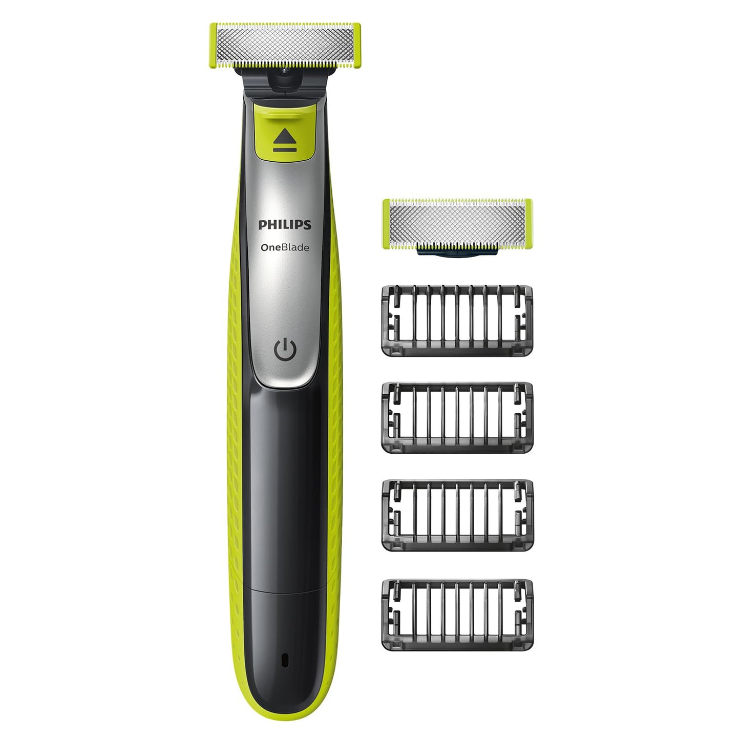 Philips OneBlade Face - Trimmer, scheerapparaat en styler - Geschikt voor alle haarlengtes - 4 Opzetbare stoppelkammen - 60 Minuten gebuikstijd - Nat en droog gebruik - Countour volgend - QP2530/30