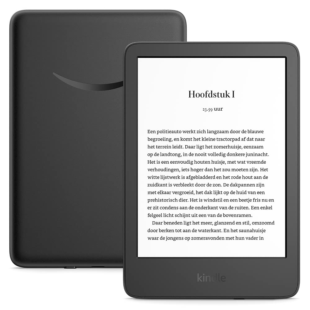 Kindle (2022) – de lichtste en meest compacte Kindle, nu met een 6” scherm met een hoge resolutie van 300 ppi en 2x zoveel opslagruimte | Zwart