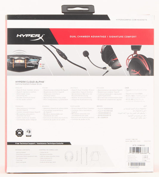 HyperX HX-HSCA-RD Cloud Alpha Gaming Headset met geïntegreerde audiobediening, compatibel met pc, PS5, PS4, Xbox One, Xbox Series X|S