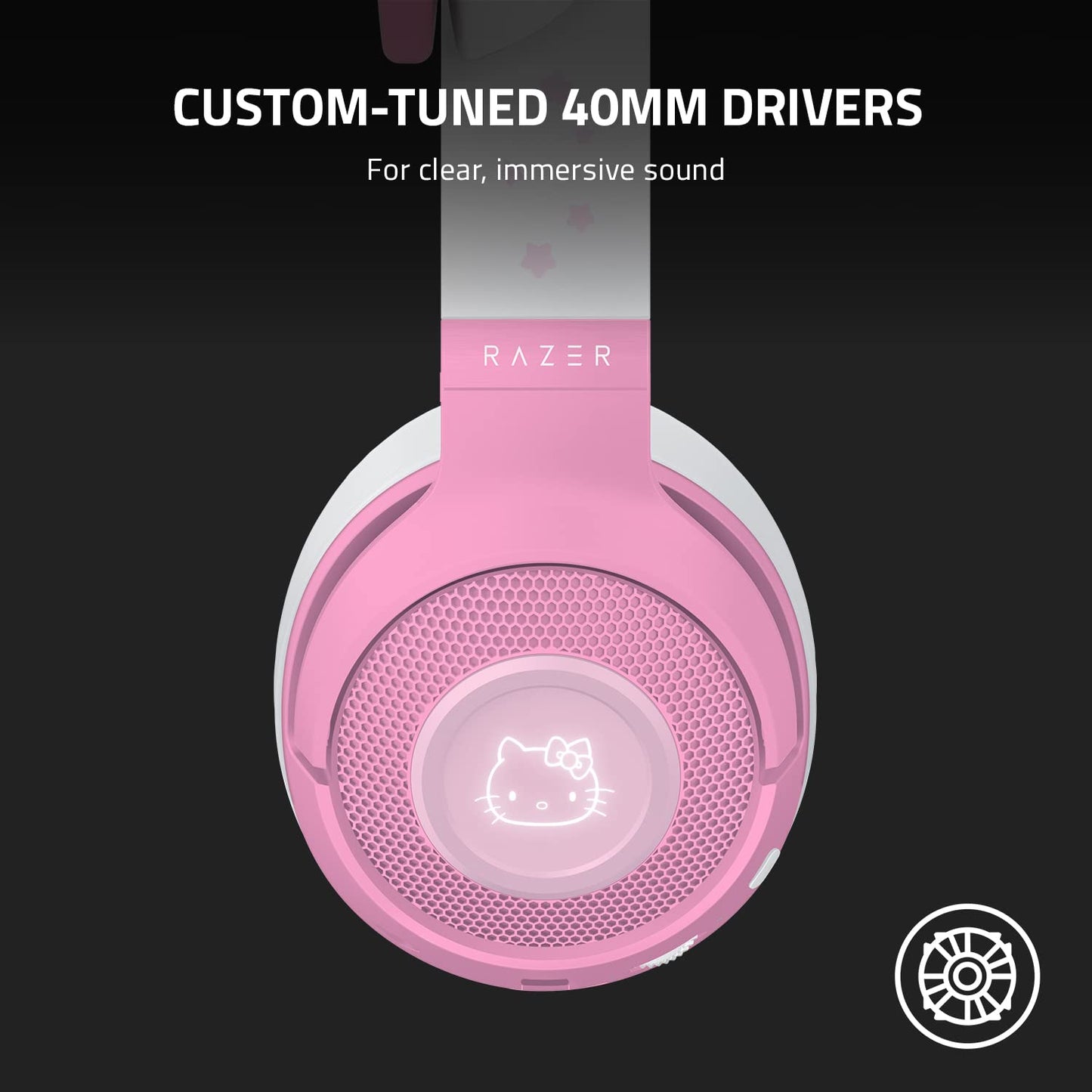 Razer Kraken BT Kitty Edition - Bluetooth draadloze gamingheadset (de draadloze Cat-Ear-headsets, Chroma RGB-verlichting, interne beamforming-microfoon, 40mm driver) Hello Kitty Ed