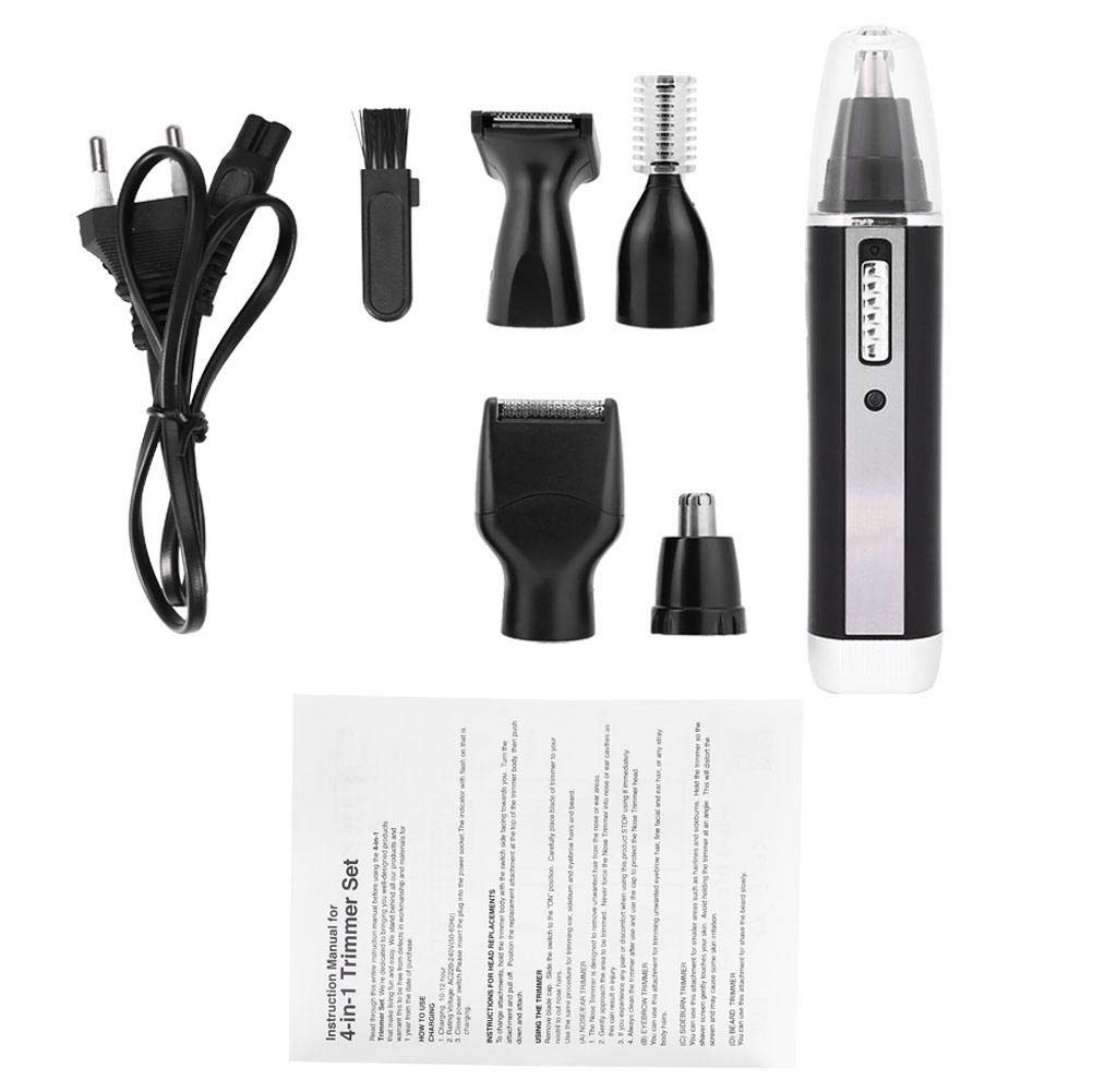 4-in-1 Neushaartrimmer - Oorbaardhaar Wenkbrauwtrimmerset Draagbare Elektrisch Scheren Oor- en Neushaartrimmer Clipper Waterdicht Wenkbrauw- en Gezichtshaartrimmer voor Mannen Vrouwen