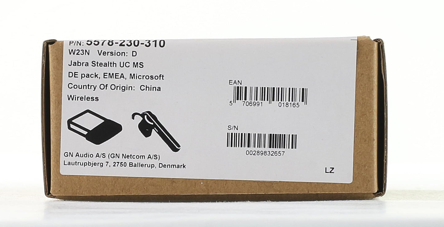 Jabra Stealth UC MS Bluetooth mono-headset voor PC/mobiele telefoon, ruisonderdrukking, spraakbediening, multimedia/muziek/GPS-streaming, Skype for Business-gecertificeerd, antraciet/zilver