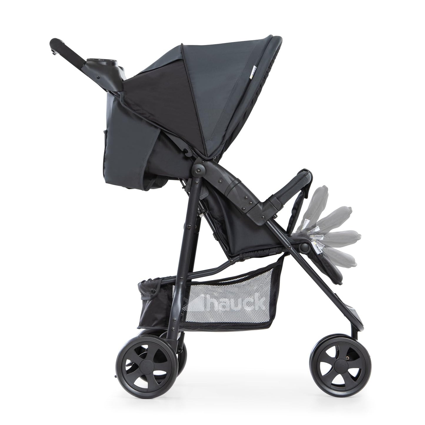 Hauck Citi Neo 2 kinderwagen met drie wielen, tot 25 kg/opvouwbaar met één hand/lichtgewicht - 7,5 kg/bekerhouder inbegrepen/ligpositie voor baby's vanaf de geboorte/grote mand/grijs