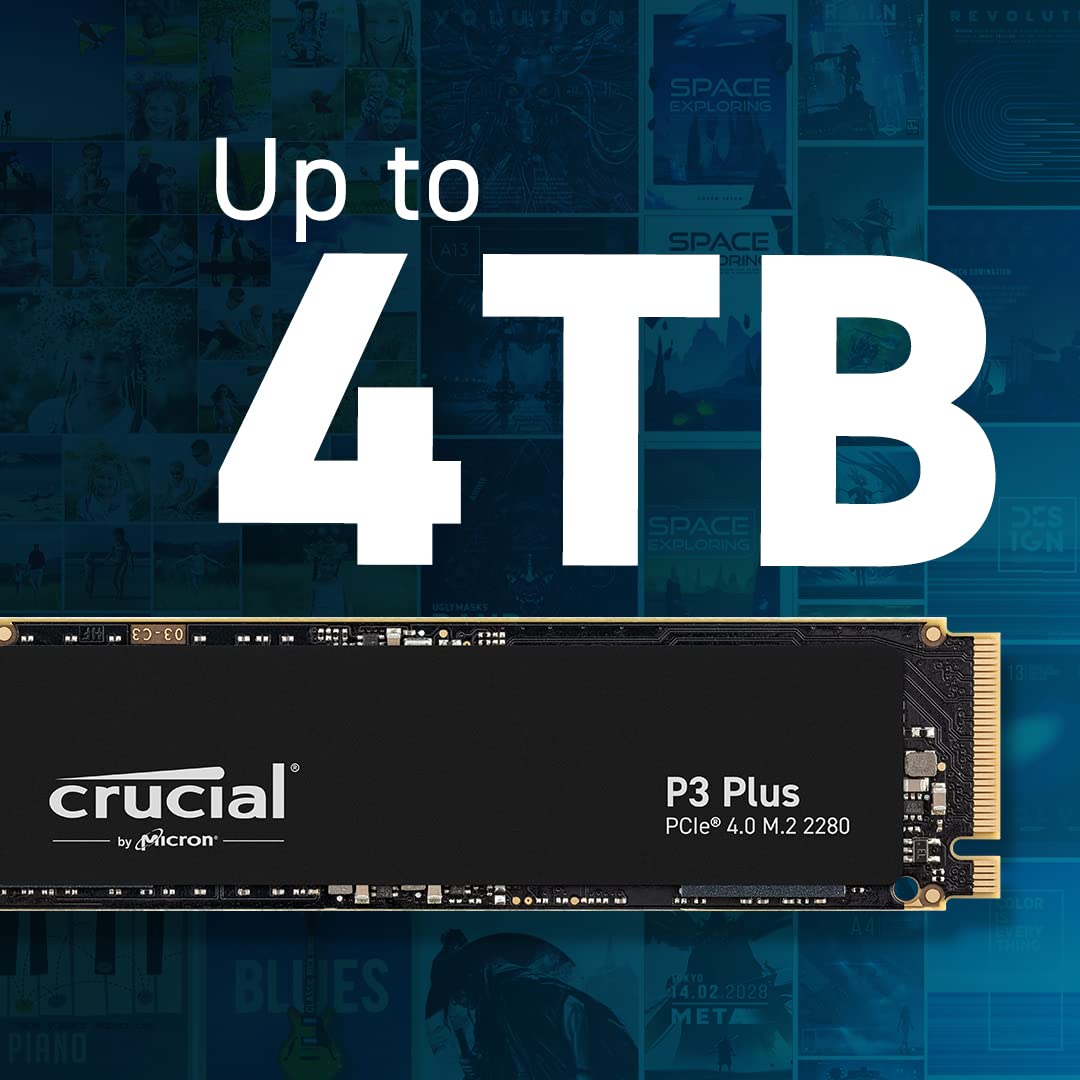 Crucial P3 Plus 500 GB M.2 PCIe Gen4 NVMe interne SSD - tot 4700 MB/s - CT500P3PSSD8