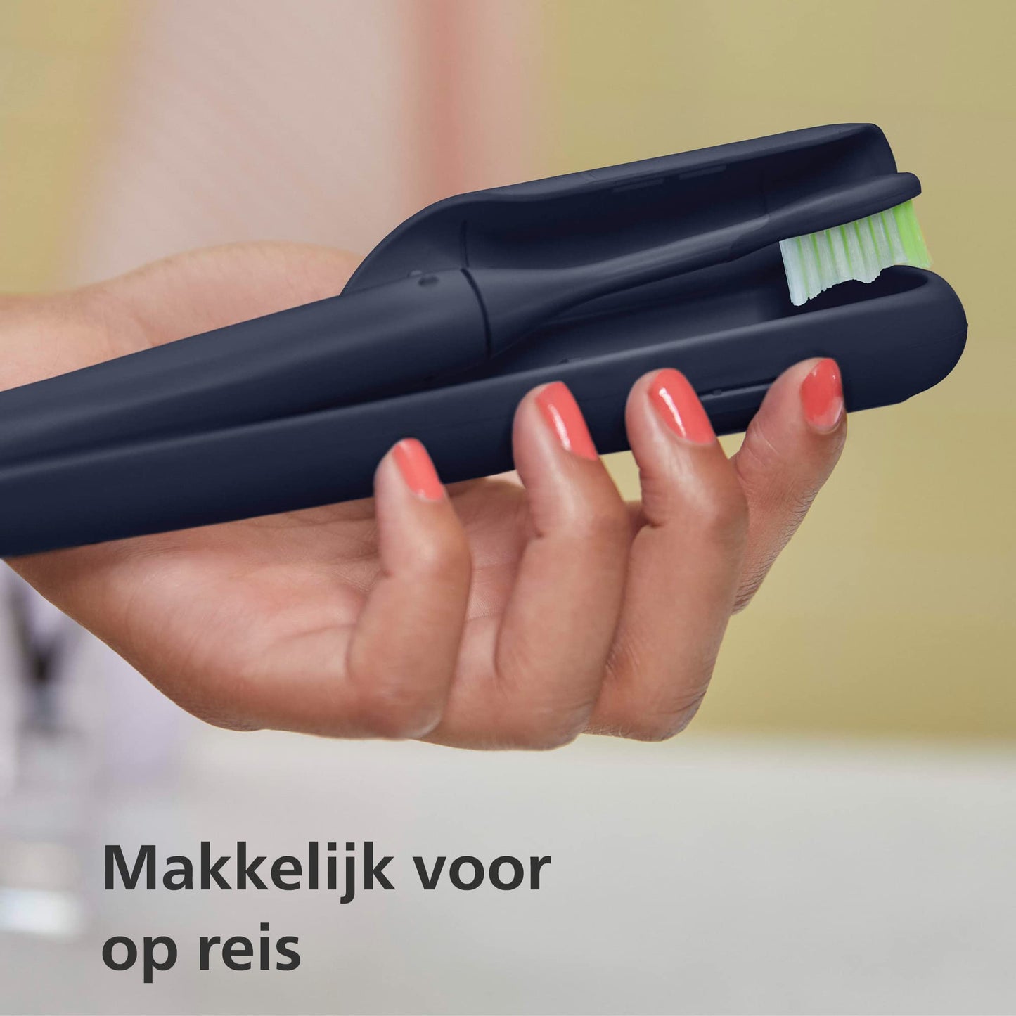 Philips One elektrische tandenborstel op batterijen - Kleur Marineblauw (model HY1100/04)