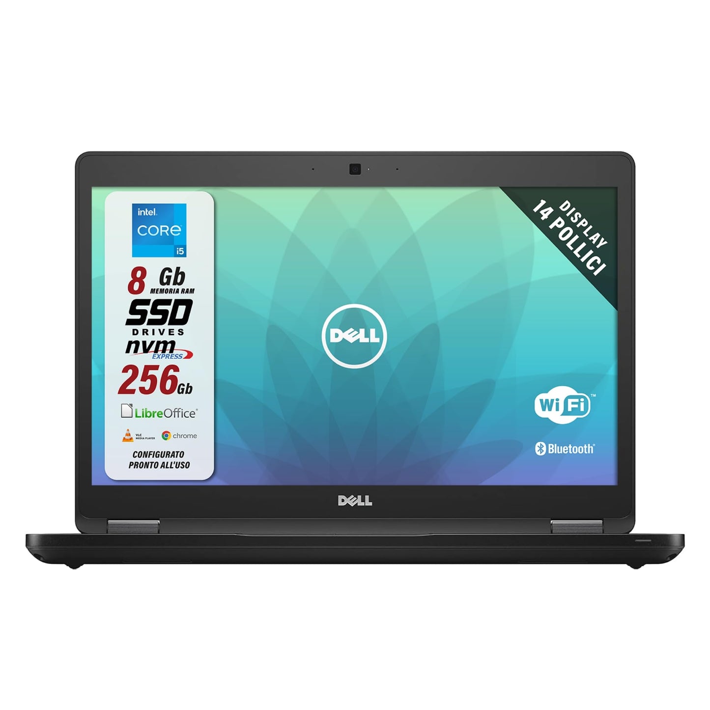 Dell Latitude 5480 14 inch HD Intel Core i5 256GB SSD harde schijf 8GB geheugen Windows 10 Pro webcam business notebook laptop (gereviseerd)