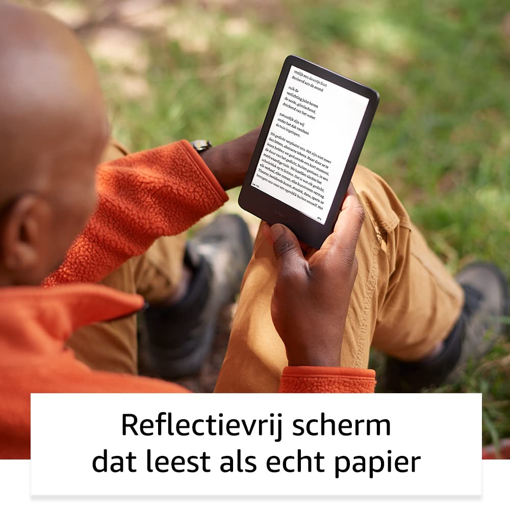 Kindle (2022) – de lichtste en meest compacte Kindle, nu met een 6” scherm met een hoge resolutie van 300 ppi en 2x zoveel opslagruimte | Zwart