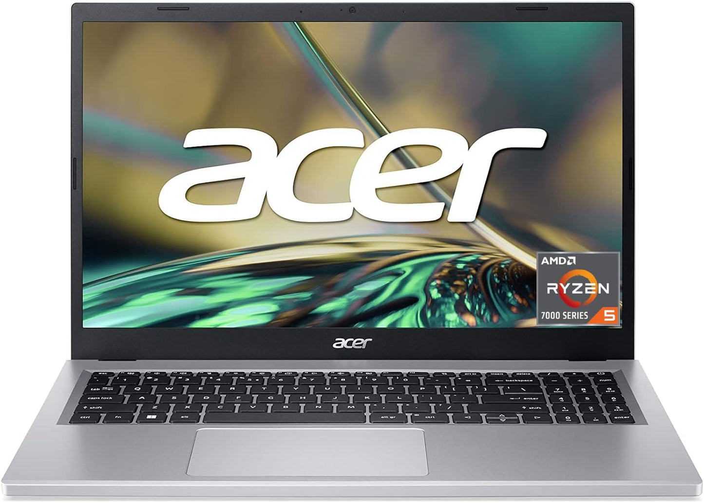 Acer Aspire 3 (A315-24P-R9JA) laptop, 15,6 inch FHD-display, AMD Ryzen 5 7520U, 16 GB RAM, 512 GB SSD, AMD Radeon grafische kaart, Windows 11, QWERTZ-toetsenbord, zilver