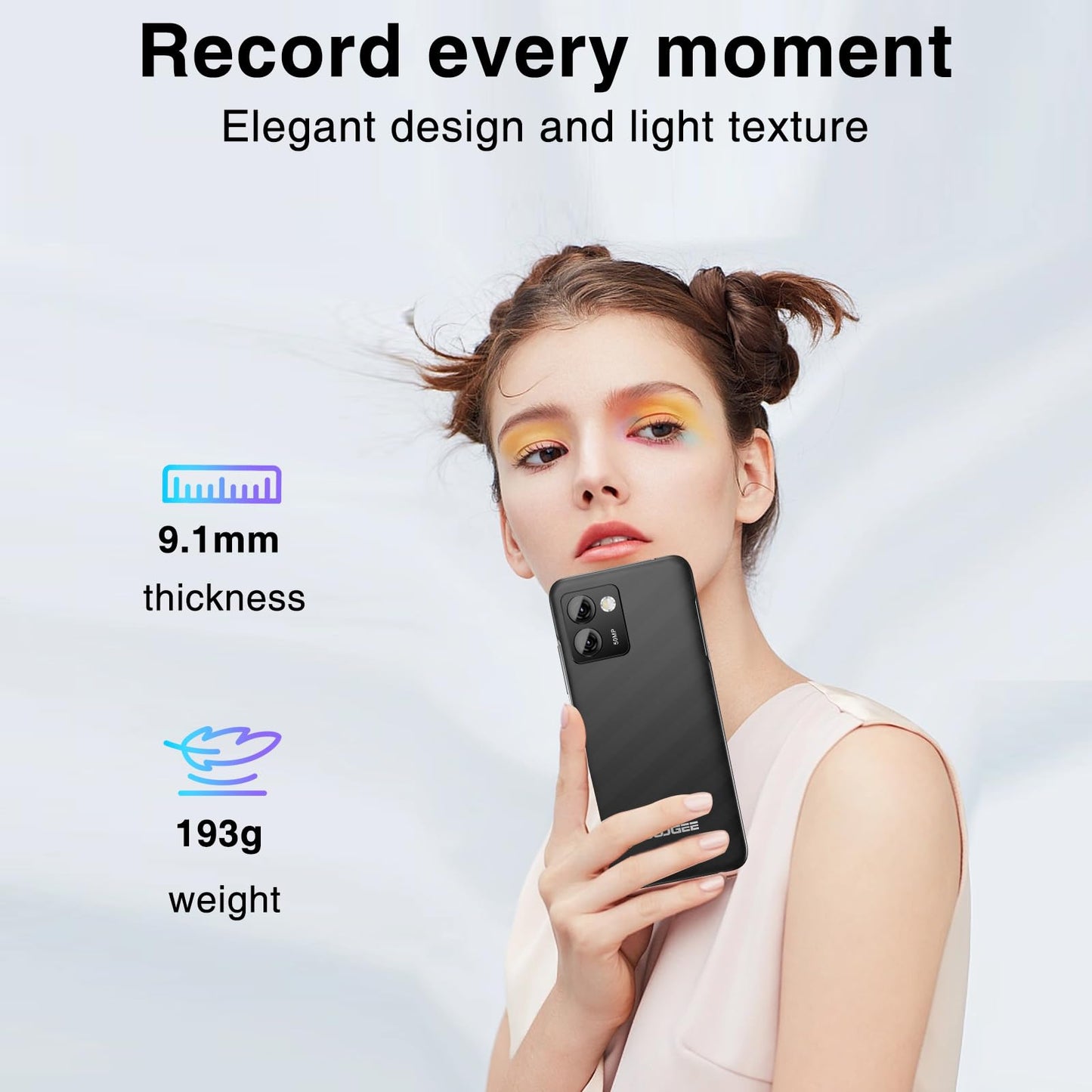 DOOGEE N50 Pro Mobiele telefoon, 20 GB RAM + 256 GB ROM/TF 1TB, 50 MP AI-camera, Android 13, 6,52 inch HD+, batterij 4200 mAh 18 W, Widevine L1 smartphone, 4G OTG/GPS/Face ID