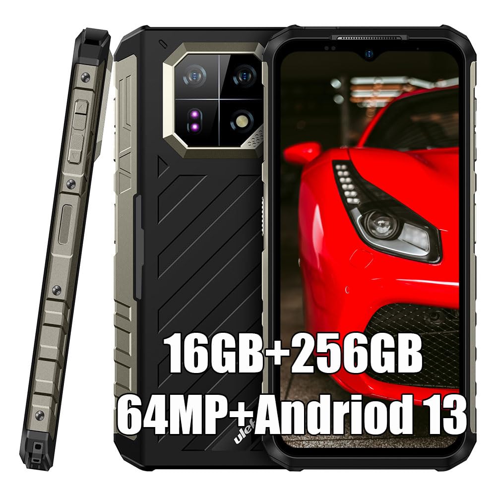 Ulefone Armor 22 Pro Mobiele telefoon zonder abonnement, 16 GB + 256 GB, Android 13 outdoor smartphone zonder abonnement, 64 MP IR nachtzichtcamera, 6,58 inch FHD+, 6600 mAh 33 W, IP68 Rugged Phone,