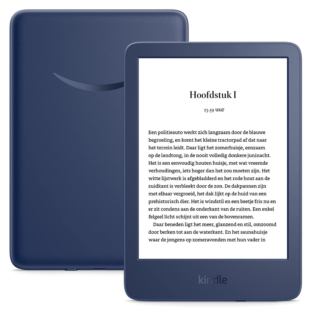 Kindle (2022) – de lichtste en meest compacte Kindle, nu met een 6” scherm met een hoge resolutie van 300 ppi en 2x zoveel opslagruimte | Denim