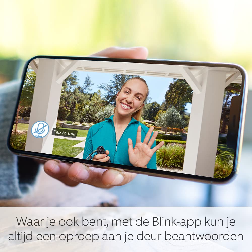 Blink Video Doorbell + Sync Module 2: tweerichtings-audio; HD-video; bewegingssensor; eenvoudige installatie; met bekabeling of draadloos (zwart) | Blink Abonnement gratis proefperiode