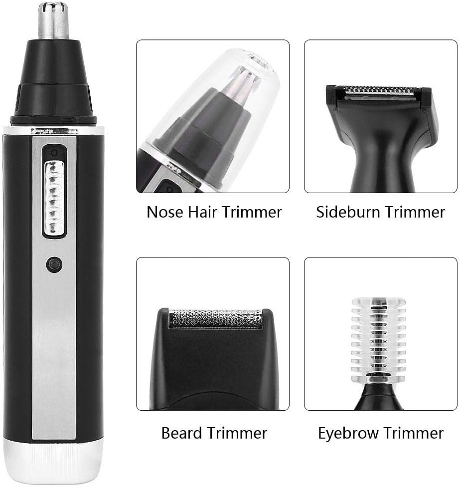 4-in-1 Neushaartrimmer - Oorbaardhaar Wenkbrauwtrimmerset Draagbare Elektrisch Scheren Oor- en Neushaartrimmer Clipper Waterdicht Wenkbrauw- en Gezichtshaartrimmer voor Mannen Vrouwen