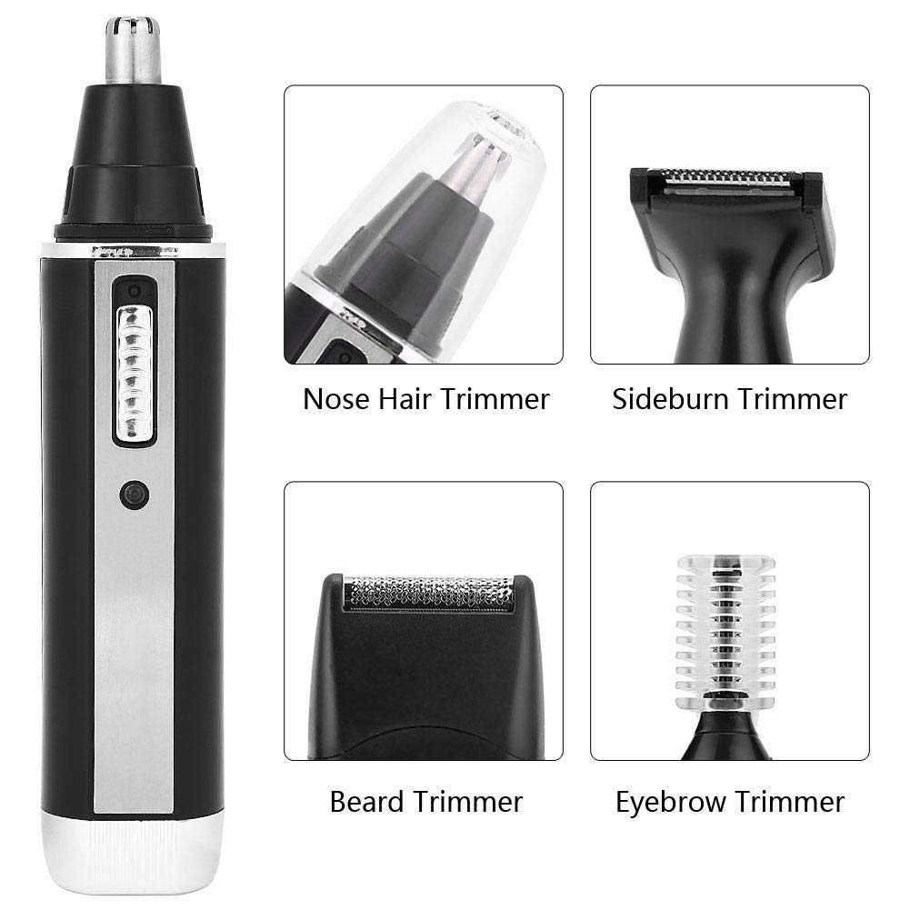 4-in-1 Neushaartrimmer - Oorbaardhaar Wenkbrauwtrimmerset Draagbare Elektrisch Scheren Oor- en Neushaartrimmer Clipper Waterdicht Wenkbrauw- en Gezichtshaartrimmer voor Mannen Vrouwen