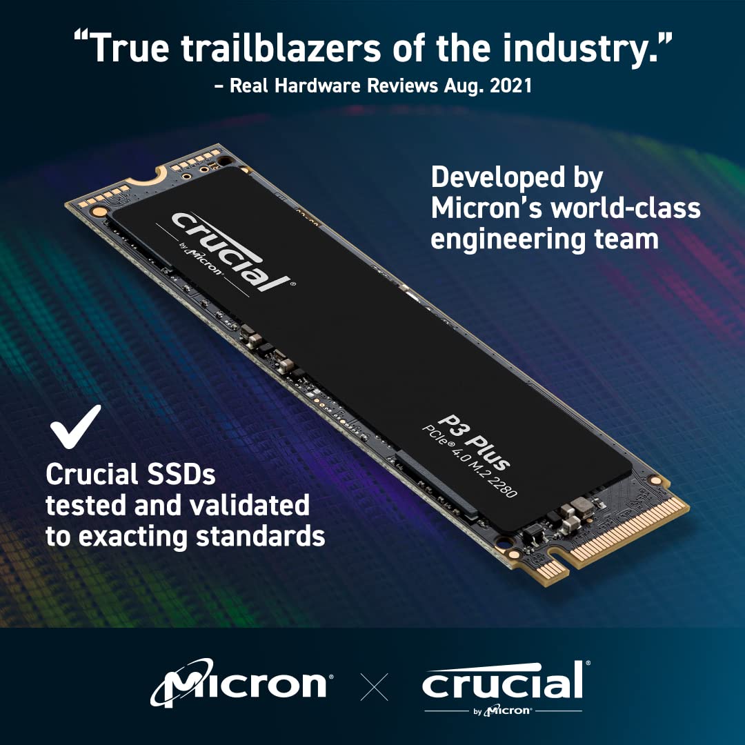 Crucial P3 Plus 500 GB M.2 PCIe Gen4 NVMe interne SSD - tot 4700 MB/s - CT500P3PSSD8