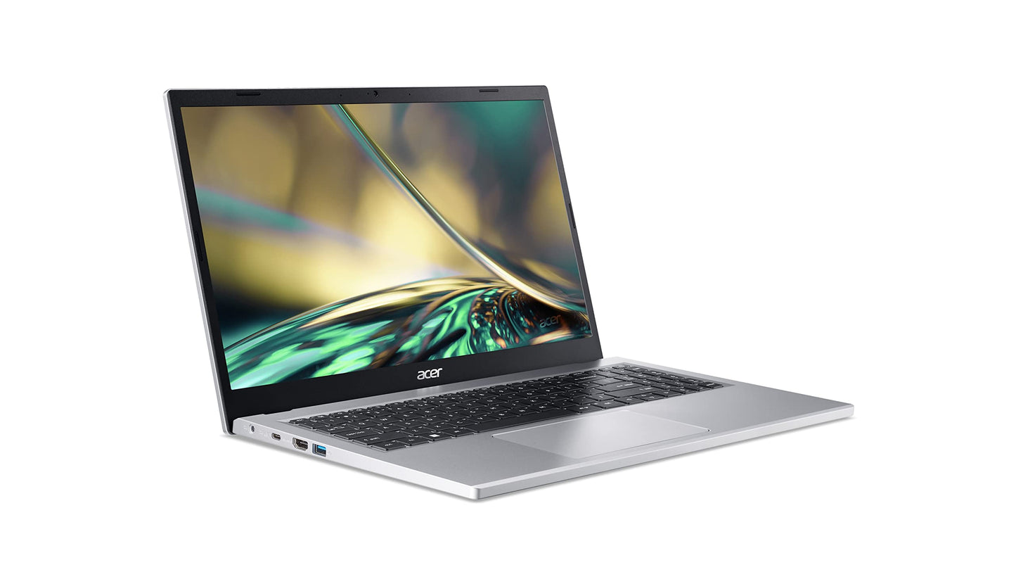 Acer Aspire 3 (A315-24P-R9JA) laptop, 15,6 inch FHD-display, AMD Ryzen 5 7520U, 16 GB RAM, 512 GB SSD, AMD Radeon grafische kaart, Windows 11, QWERTZ-toetsenbord, zilver