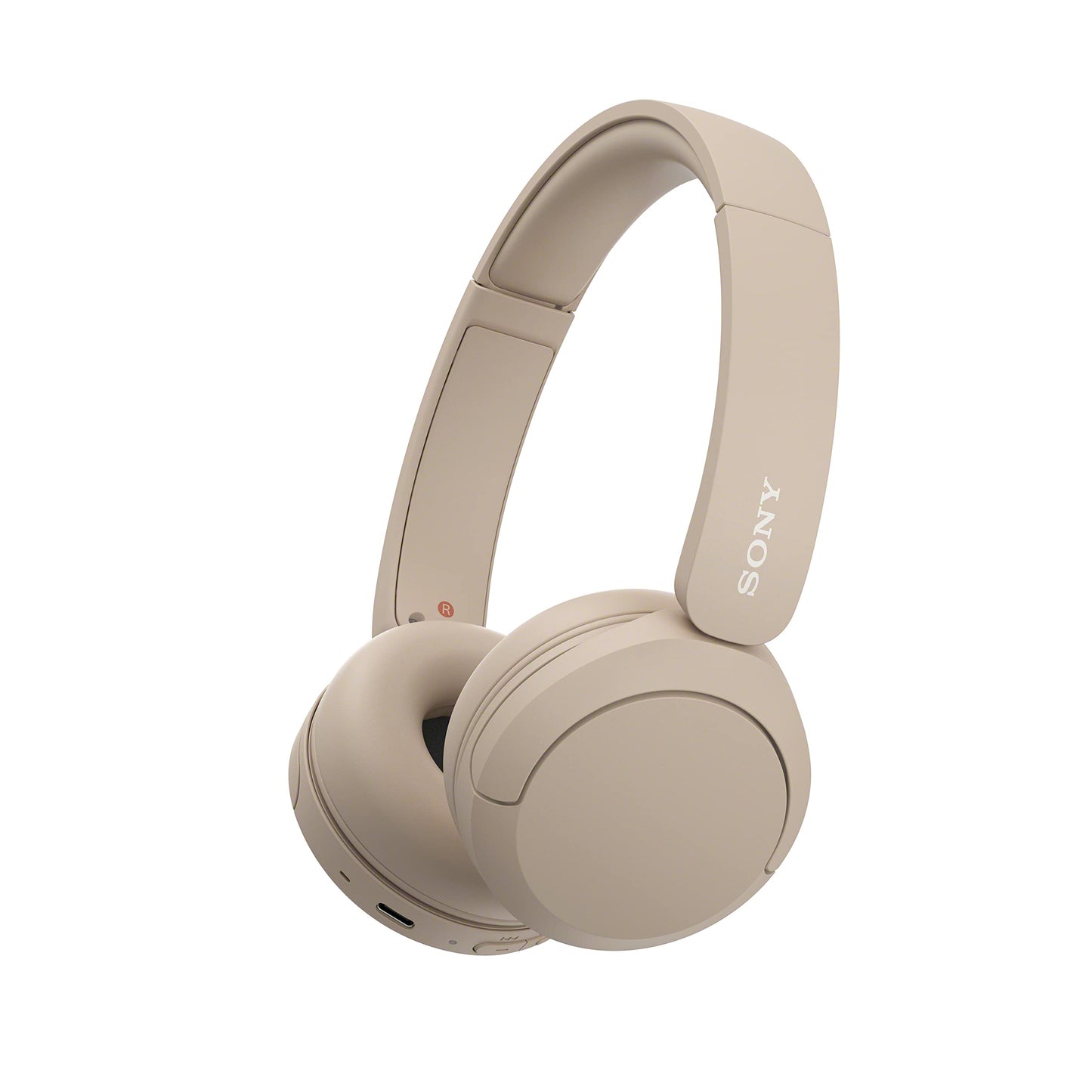 Sony WH-CH520 Draadloze Bluetooth-hoofdtelefoon, tot 50 uur batterijduur met snellaadfunctie, on-ear model, beige