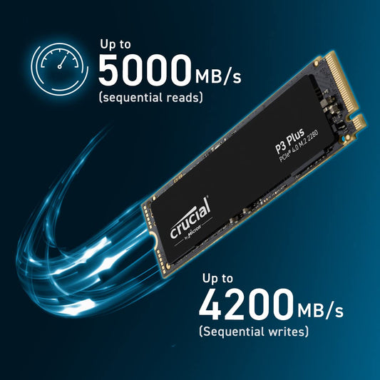 Crucial P3 Plus 500 GB M.2 PCIe Gen4 NVMe interne SSD - tot 4700 MB/s - CT500P3PSSD8