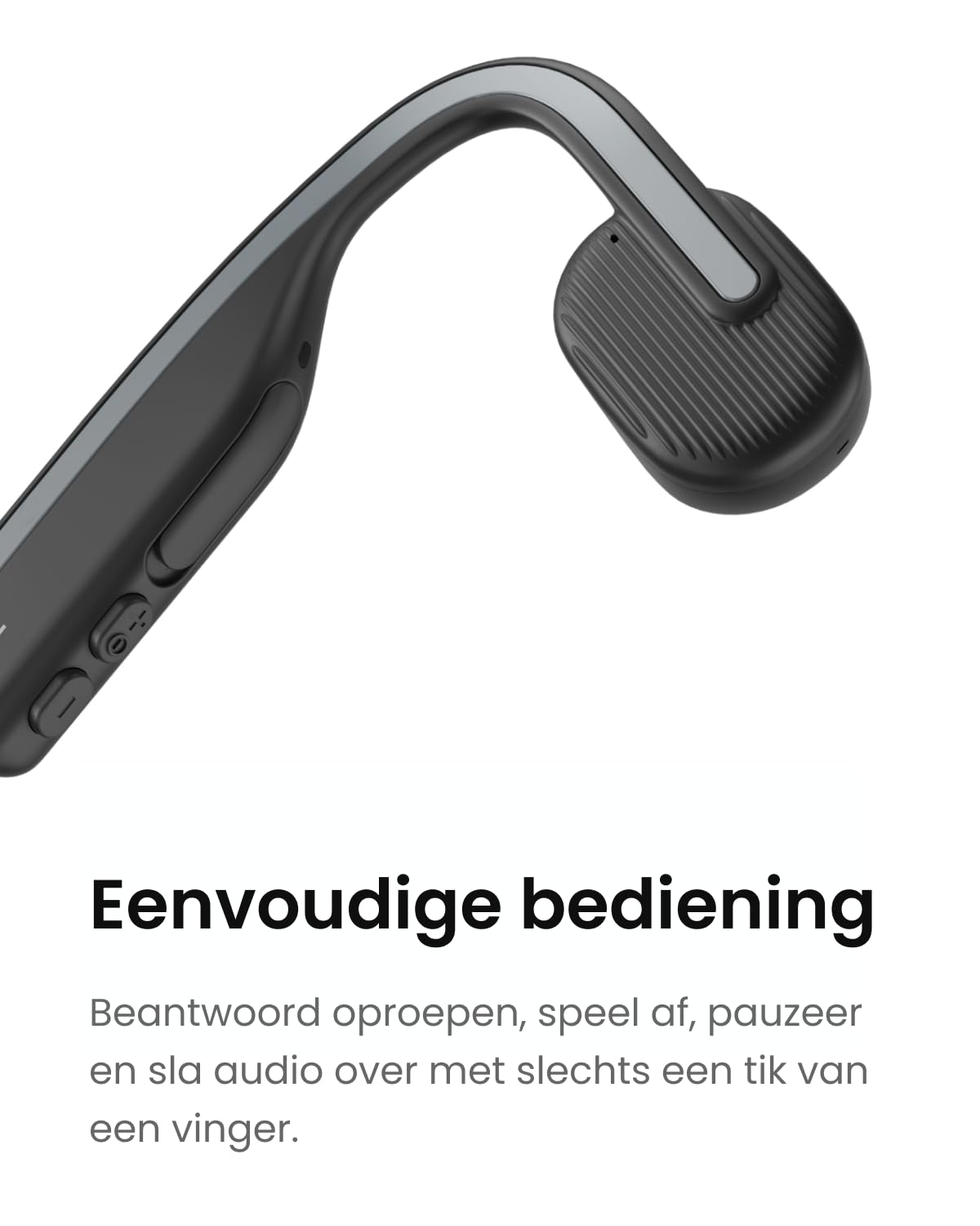 SHOKZ OpenMove draadloze hoofdtelefoon, [Rotterdam Marathon Aanrader] Bluetooth-headset met beengeleiding met microfoon, 6 uur speeltijd & IP55 waterdicht, sporthoofdtelefoon voor hardlopen (Grijs)