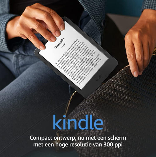 Kindle (2022) – de lichtste en meest compacte Kindle, nu met een 6” scherm met een hoge resolutie van 300 ppi en 2x zoveel opslagruimte | Zwart