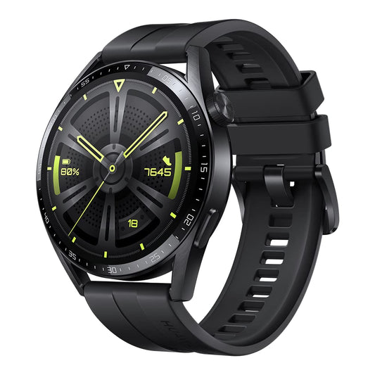 HUAWEI WATCH GT 3 46 mm smartwatch, duurzame batterijduur, de hele dag door SpO2-bewaking, persoonlijke AI-loopcoach, nauwkeurige hartslagbewaking, 100+ trainingsmodi, Zwart