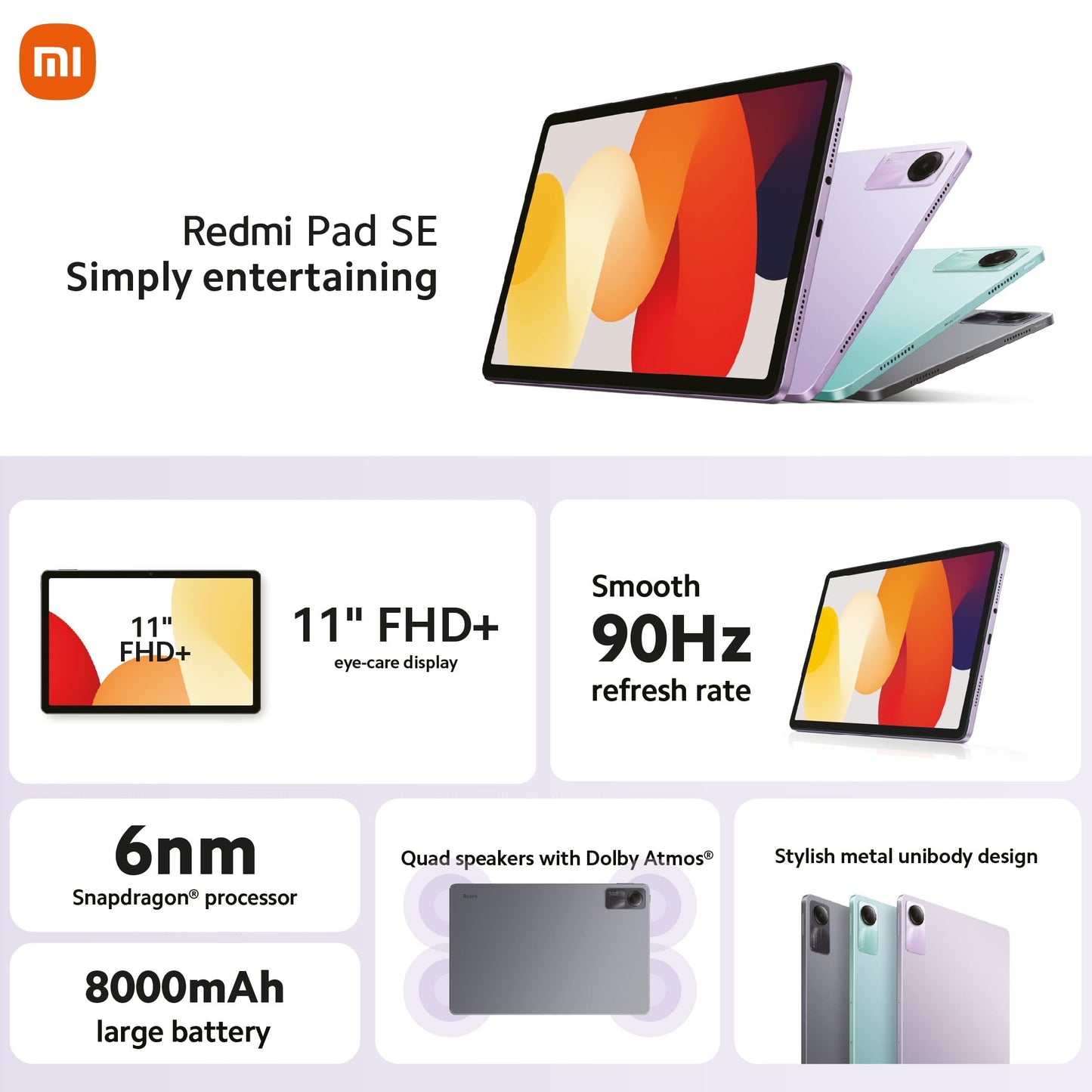 Xiaomi Redmi Pad SE 11inch MIUI 14 4+128G Tablets Mind Green