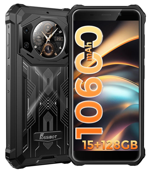 FOSSiBOT F101 PRO Robuuste smartphone 15+128GB Android 13 5,45" HD+ 1,32” scherm, 10600mAh robuuste mobiele telefoon, IP68 IP69K, 24+8MP camera Robuuste telefoon Dual SIM 4G ontgrendeld GPS/OTG