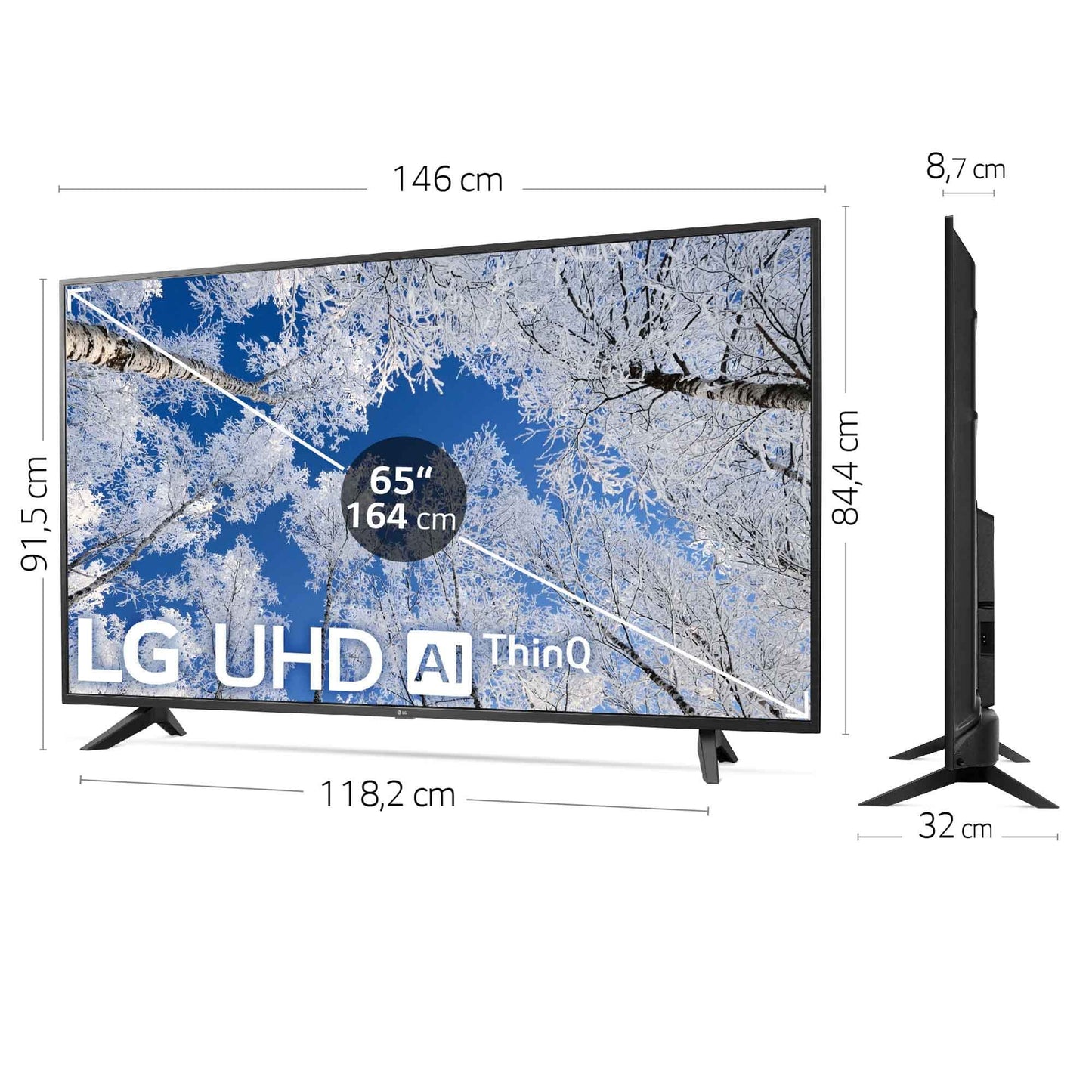 Smart TV LG 65UQ70006LB 65 zwart